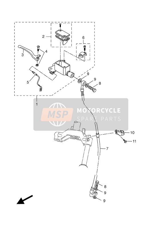 Yamaha EW50 STUNT 2004 Cilindro maestro delantero para un 2004 Yamaha EW50 STUNT